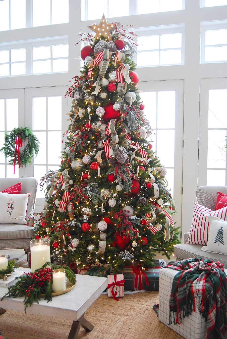 12' King Fraser Fir Artificial Christmas Tree with 3000 Warm White & Multi-Color LED Lights