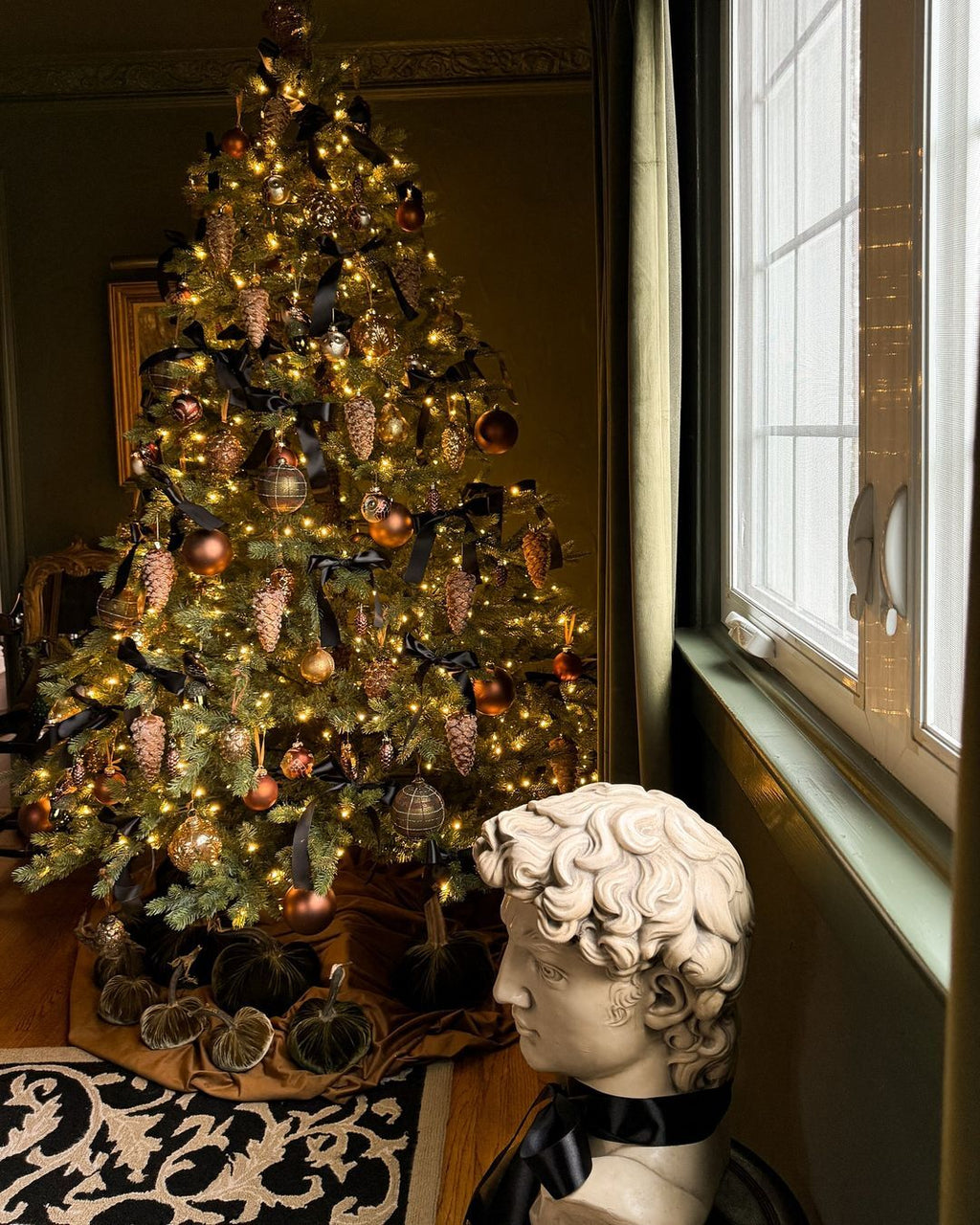 9' Cypress Spruce Artificial Christmas Tree with 2050 Warm White & Multi-Color LED Lights