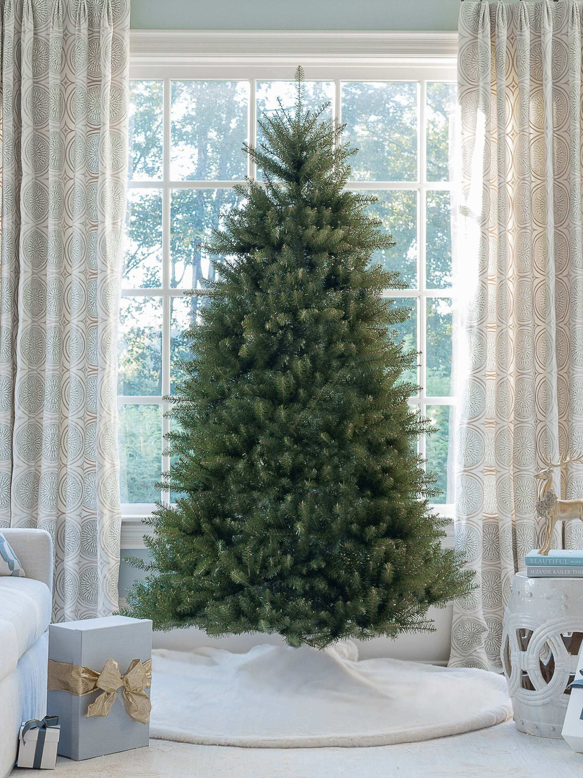6.5' Yorkshire Fir Artificial Christmas Tree with 500 Warm White LED Lights