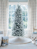 6.5' King Flock® Slim Artificial Christmas Tree Unlit