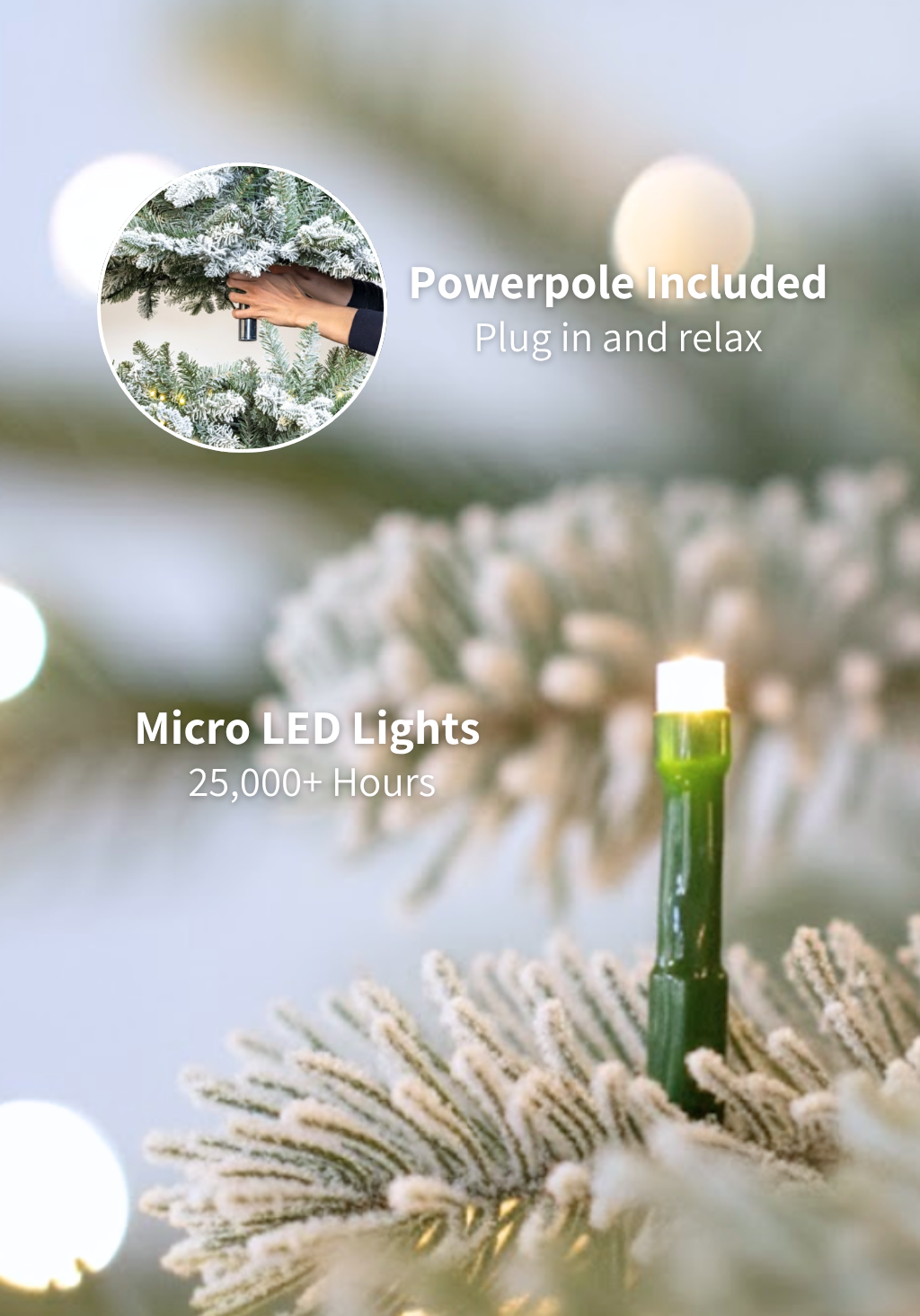 6.5' Queen Flock® Artificial Christmas Tree with 750 Warm White LED Lights