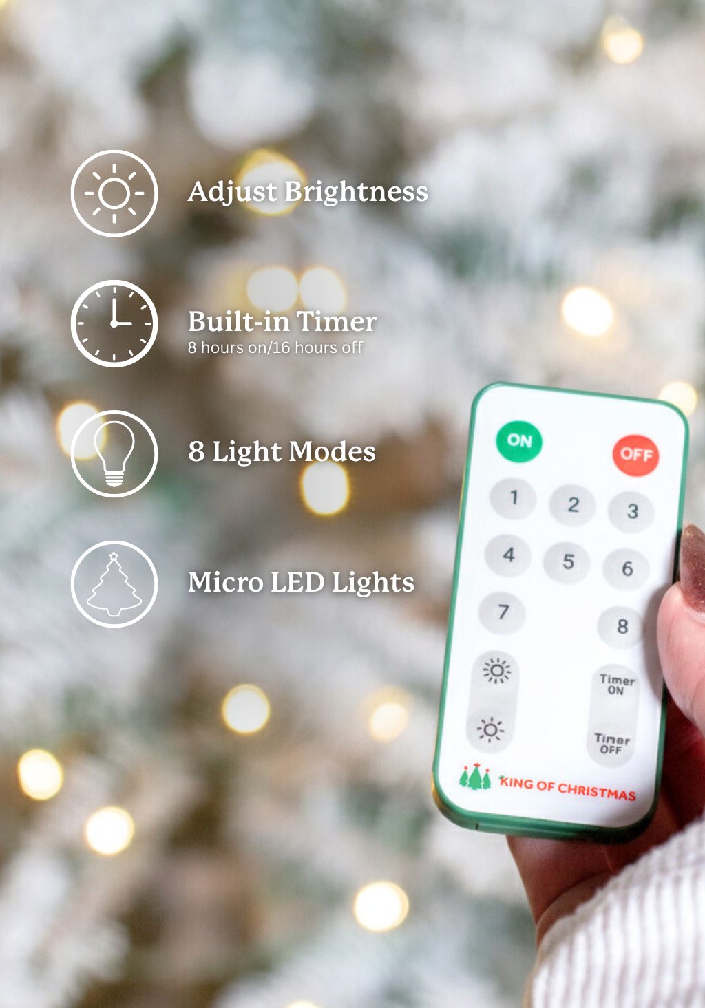 10' Prince Flock® Artificial Christmas Tree with 750 Warm White LED Lights
