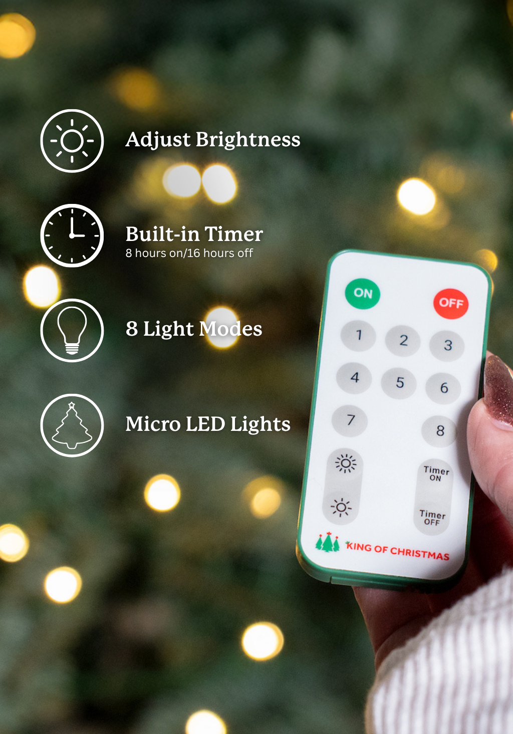7.5' Aspen Fir Tree with 1400 Warm White & Multi-Color LED Lights