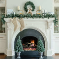 Tribeca Blue Spruce Collection 4-Piece Set with Warm White LED Lights (Battery Operated)