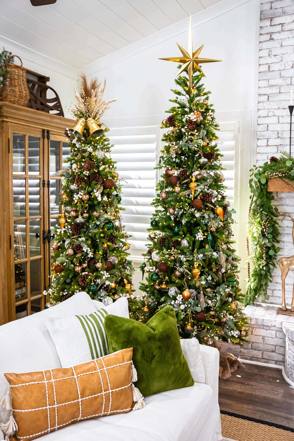 9' King Fraser Fir Slim Artificial Christmas Tree with 900 Warm White & Multi-Color LED Lights