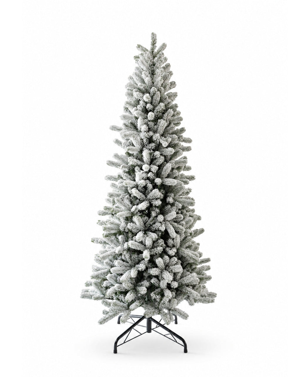 10' King Flock® Slim Artificial Christmas Tree with 1000 Warm White LED Lights