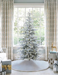 9' King Noble Flock Artificial Christmas Tree with 700 Warm White LED Lights