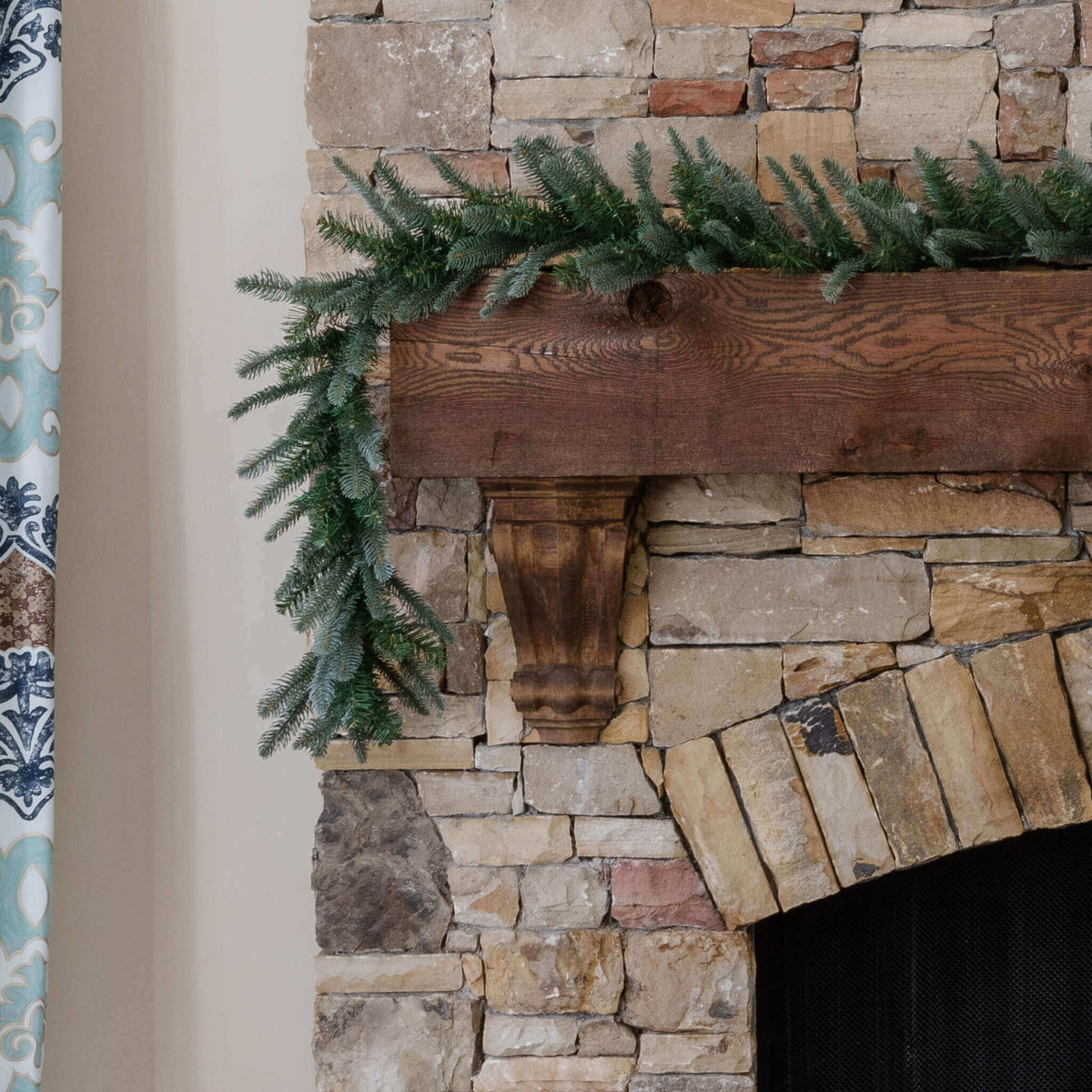 9' x 12" King Noble Fir Garland with Warm White LED Lights (Plug Operated)