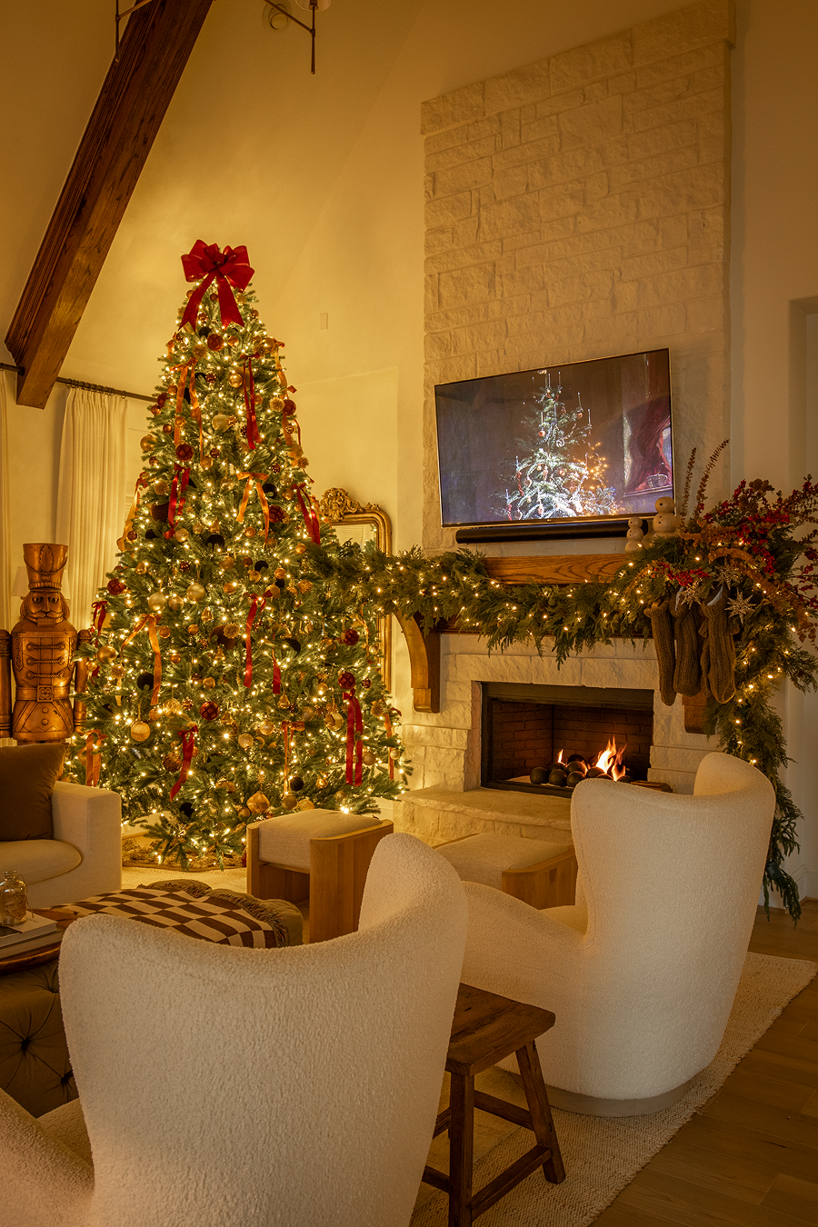 9' King Fraser Fir Artificial Christmas Tree with 1800 Warm White & Multi-Color LED Lights