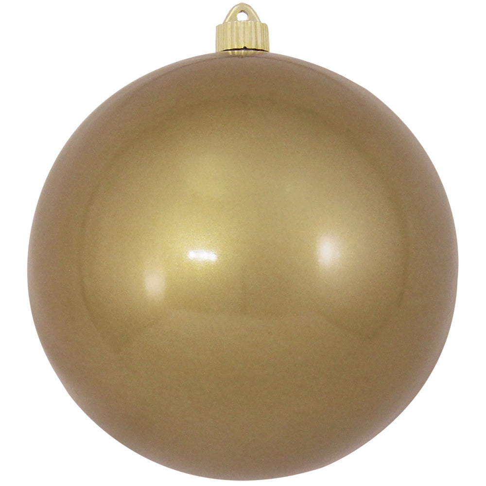 Christmas By Krebs 8" (200mm) Candy Gold [1 Piece] Solid Commercial Grade Indoor and Outdoor Shatterproof Plastic, UV and Water Resistant Ball Ornament Decorations