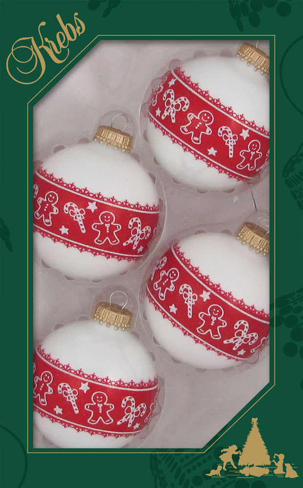 2 5/8" (67mm) Designer Decorated Boxed Glass Christmas Ornaments