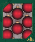 Christmas By Krebs Made in The USA Designer Seamless Glass Christmas Ball Ornaments, 2 5/8" (67mm), 8 Pieces (Velvet Port Red)