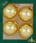 Glass Christmas Tree Ornaments - 80mm / 3.25" [4 Pieces] Designer Balls from Christmas By Krebs Seamless Hanging Holiday Decor