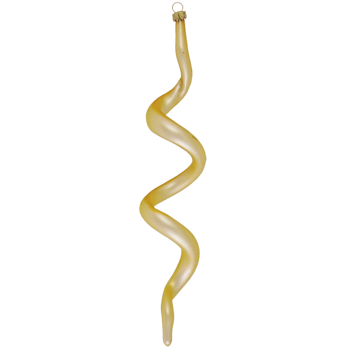 Glass Christmas Tree Ornaments - Decorated from Christmas by Krebs - Handmade Seamless Hanging Holiday Decorations for Trees (7 1/2" Aztec Gold & Gold Velvet Corkscrews [4 Pieces])