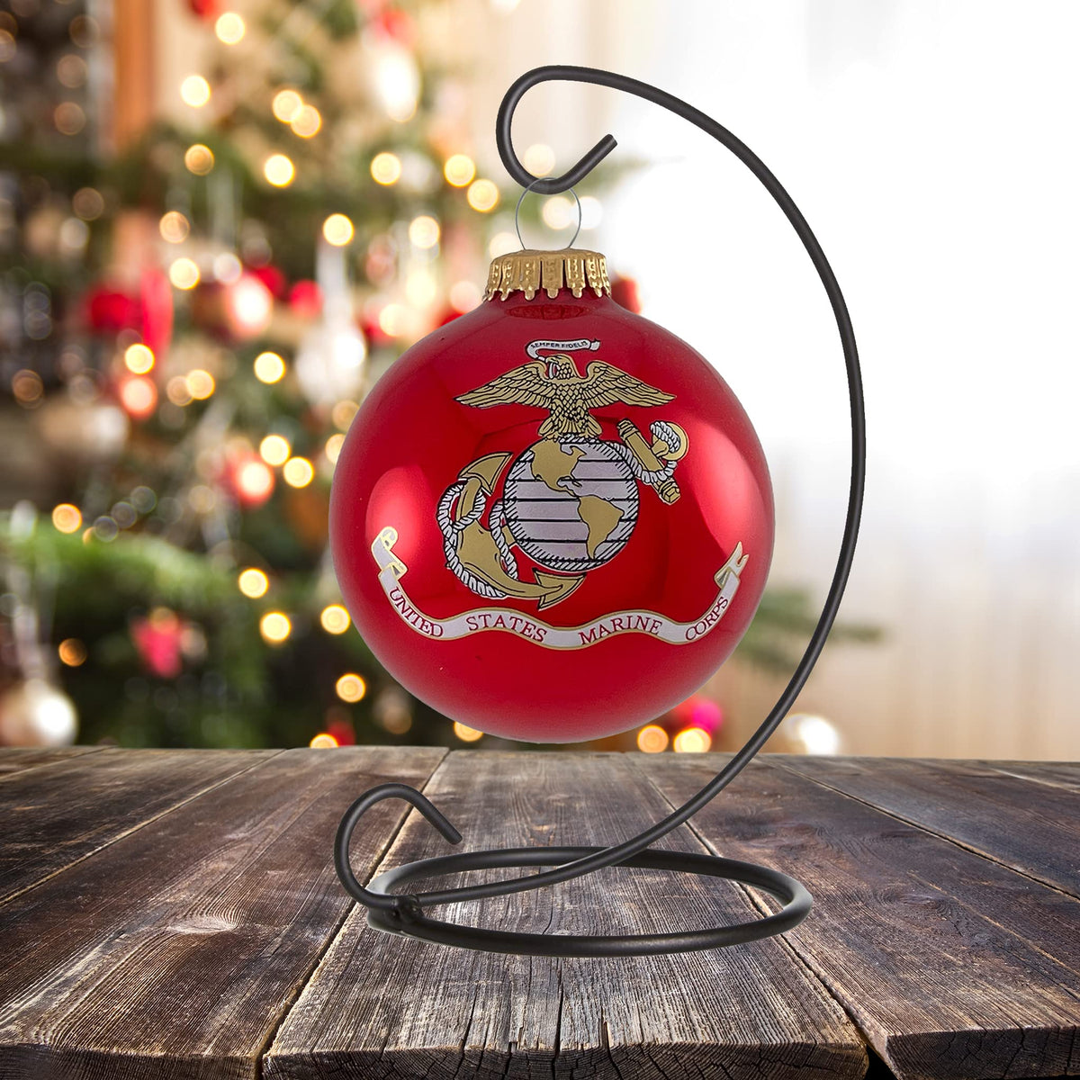Christmas Tree Ornaments Made in the USA - 80mm / 3.25" Decorated Collectible Glass Balls from Christmas by Krebs - Handmade Hanging Holiday Decoration for Trees (USM with Established Date)