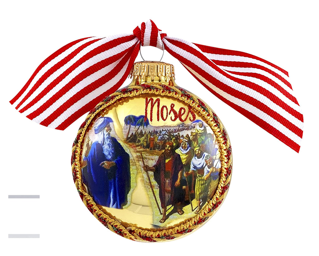 3 1/4" Collectable Bible Hero Glass Ornament Made in USA | Hugs Special Occasions Keepsake Gifts |  (HUGS Bible Hero - Moses)