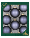 Christmas By Krebs 2 5/8" (67mm) Seamless Glass Ornament [8 Pieces], Decorated Designer Heirloom (Velvet Blue Stone)