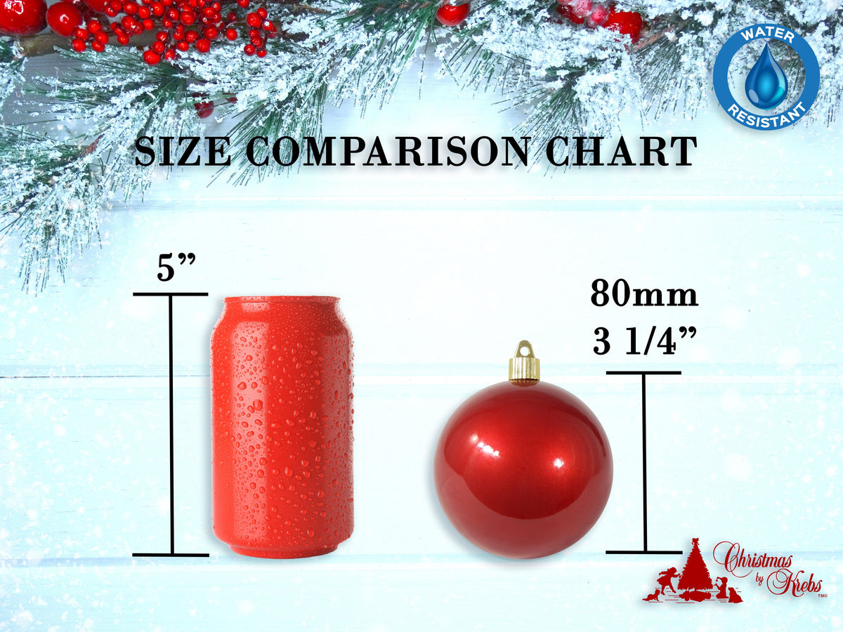 Christmas By Krebs 3 1/4" (80mm) Shiny Blarney Green [8 Pieces] Solid Commercial Grade Indoor and Outdoor Shatterproof Plastic, UV and Water Resistant Ball Ornament Decorations