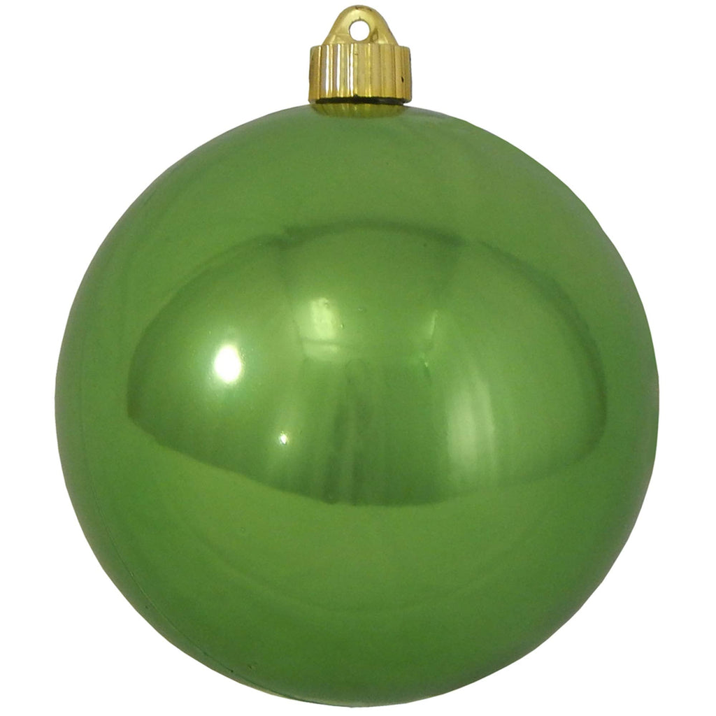 Christmas By Krebs 6" (150mm) Shiny Limeade Green [2 Pieces] Solid Commercial Grade Indoor and Outdoor Shatterproof Plastic, UV and Water Resistant Ball Ornament Decorations