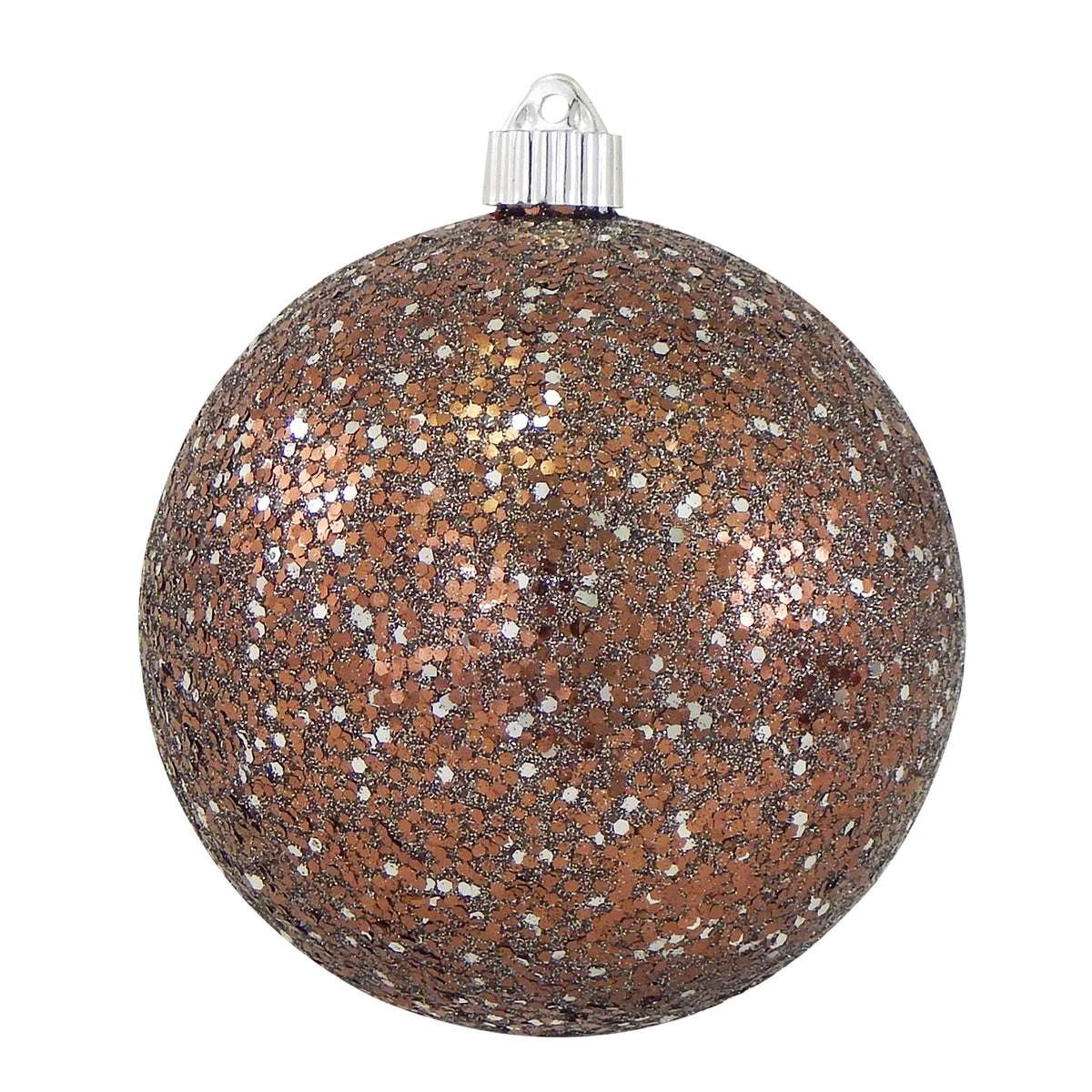 Christmas By Krebs 6" (150mm) Brown & Silver Multicolor Glitz [2 Pieces] Solid Commercial Grade Indoor and Outdoor Shatterproof Plastic, Water Resistant Ball Ornament Decorations