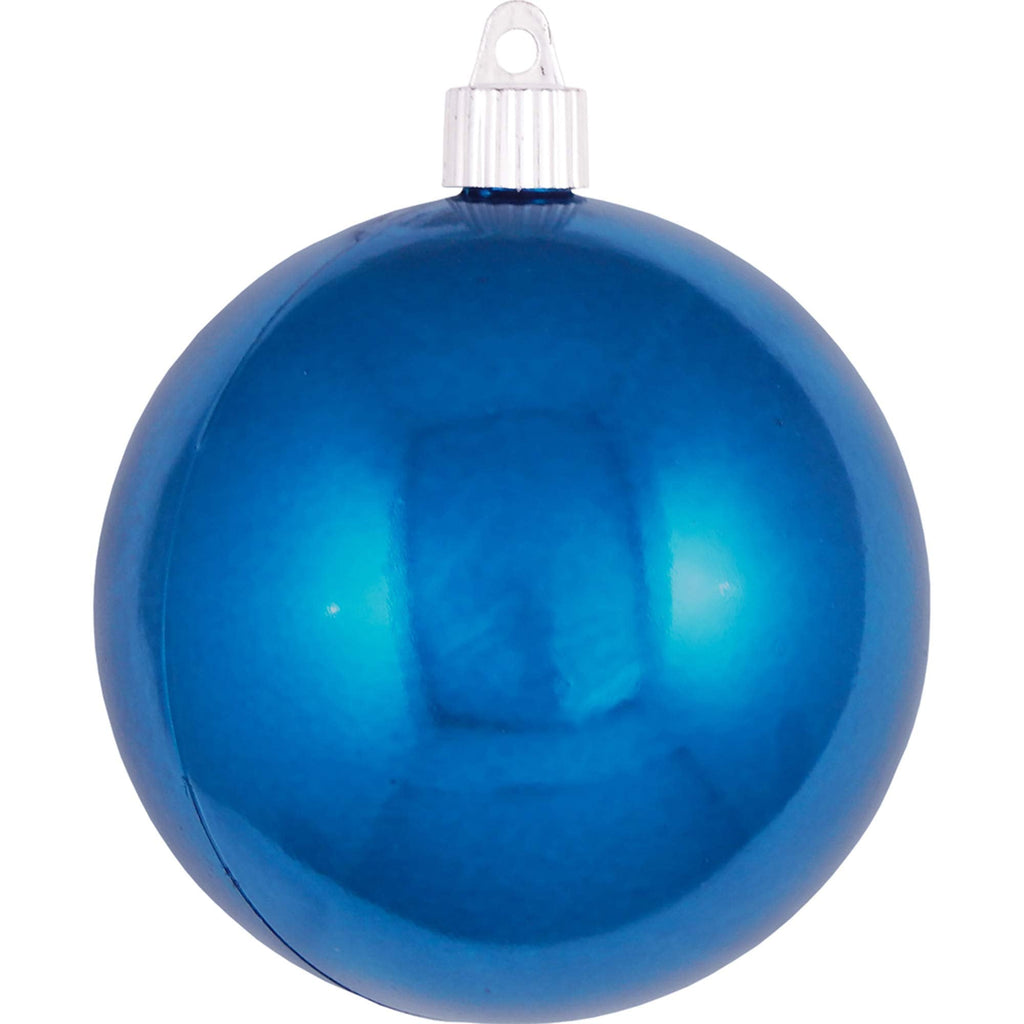 Christmas By Krebs 4" (100mm) Shiny Balmy Seas Blue [4 Pieces] Solid Commercial Grade Indoor and Outdoor Shatterproof Plastic, UV and Water Resistant Ball Ornament Decorations