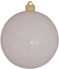 Christmas By Krebs 8" (200mm) Shiny Pure White [1 Piece] Solid Commercial Grade Indoor and Outdoor Shatterproof Plastic, UV and Water Resistant Ball Ornament Decorations