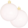 Christmas By Krebs 6" (150mm) Shiny Pure White [2 Pieces] Solid Commercial Grade Indoor and Outdoor Shatterproof Plastic, UV and Water Resistant Ball Ornament Decorations