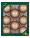 Christmas By Krebs Made in The USA Designer Seamless Glass Christmas Ball Ornaments, 2 5/8" (67mm), 8 Pieces (Velvet Cappuccino Brown)