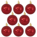 Christmas By Krebs 3 1/4" (80mm) Shiny Sonic Red [8 Pieces] Solid Commercial Grade Indoor and Outdoor Shatterproof Plastic, UV and Water Resistant Ball Ornament Decorations