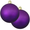 Christmas By Krebs 6" (150mm) Velvet Diva Purple [2 Pieces] Solid Commercial Grade Indoor and Outdoor Shatterproof Plastic, UV and Water Resistant Ball Ornament Decorations