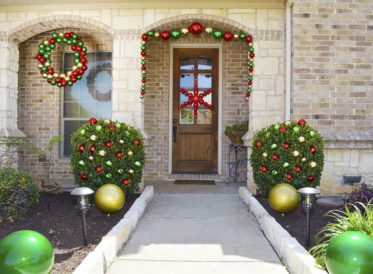 Christmas By Krebs 3 1/4" (80mm) Red Glitter [8 Pieces] Solid Commercial Grade Indoor and Outdoor Shatterproof Plastic, Water Resistant Ball Ornament Decorations