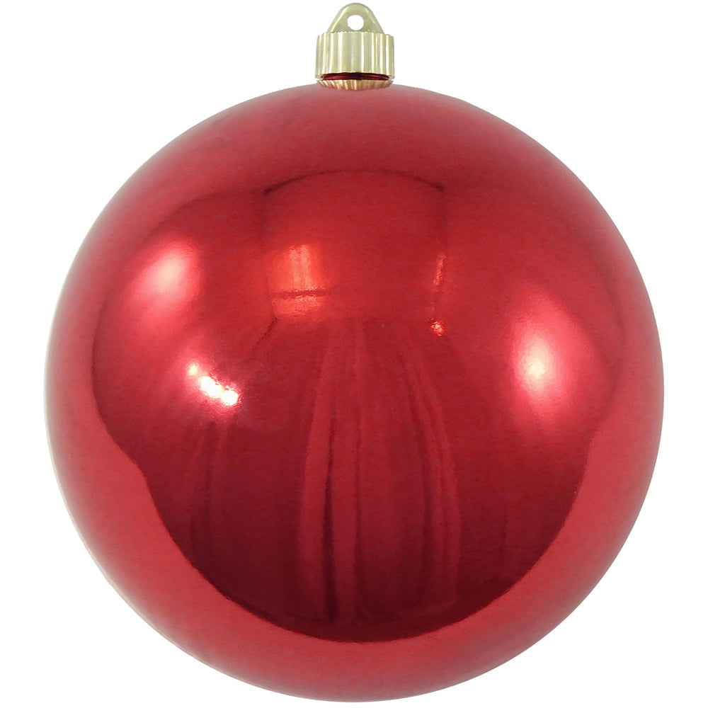 Christmas By Krebs 8" (200mm) Shiny Sonic Red [1 Piece] Solid Commercial Grade Indoor and Outdoor Shatterproof Plastic, UV and Water Resistant Ball Ornament Decorations
