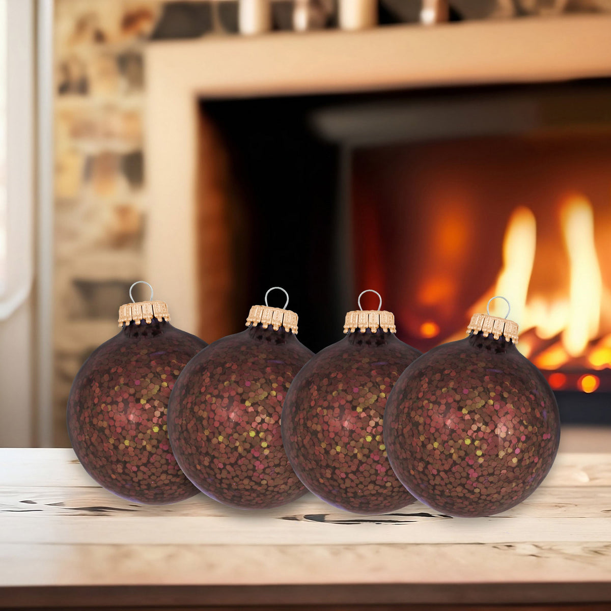 Glass Christmas Tree Ornaments - 67mm / 2.63" [6 Pieces] Designer Balls from Christmas By Krebs Seamless Hanging Holiday Decor