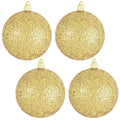 Christmas By Krebs Ornament, Commercial Grade Indoor and Outdoor Shatterproof Plastic, Water Resistant Ball Ornament Decorations (Gold Glitz, 4 3/4 inch (120mm))