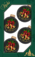 Ebony Shine 2 5/8" Ball with Plaid Bow and Gold