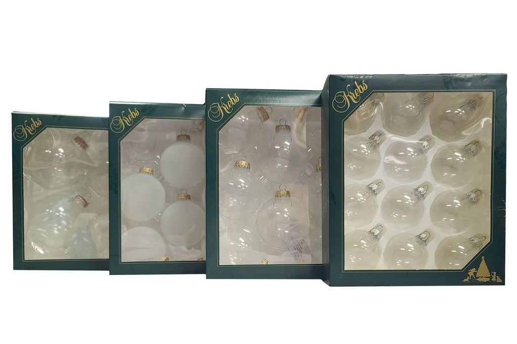 Crafting Seamless Glass Ball Ornaments for Holiday Decor (Clear with Gold Caps-144 Pieces, 12/Box, 12/Case, 2 inch (50mm))