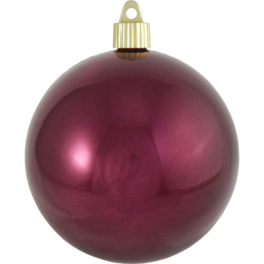 Christmas By Krebs 4" (100mm) Shiny Merlot Red [4 Pieces] Solid Commercial Grade Indoor and Outdoor Shatterproof Plastic, UV and Water Resistant Ball Ornament Decorations