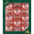 Christmas By Krebs Made in The USA Designer Seamless Glass Christmas Ball Ornaments, 2 5/8" (67mm), 8 Pieces (Shiny Tea Rose Pink)