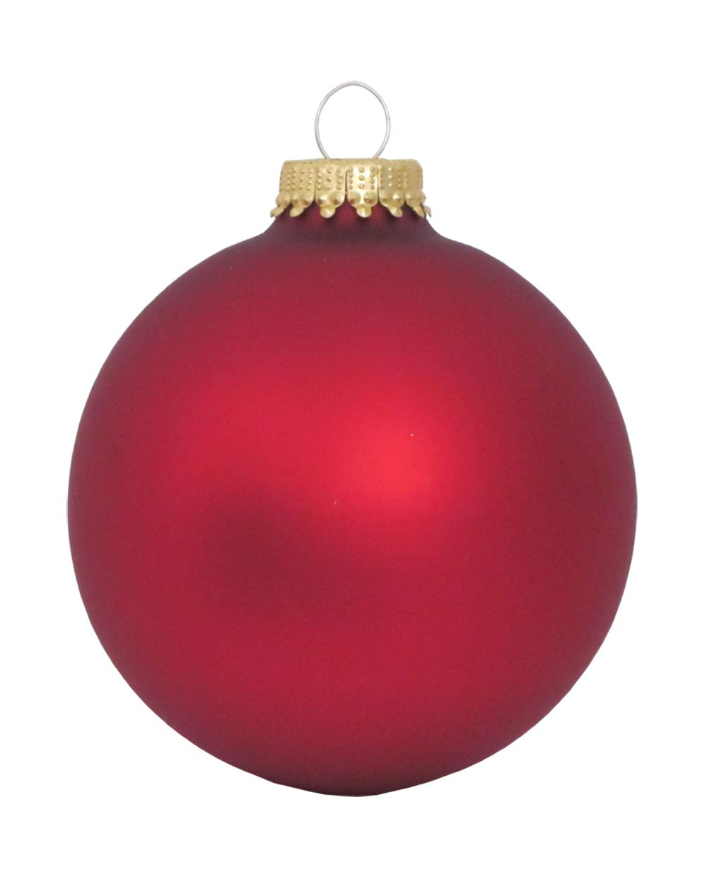Christmas By Krebs Made in The USA Designer Seamless Glass Christmas Ball Ornaments, 2 5/8" (67mm), 8 Pieces (Velvet Red)
