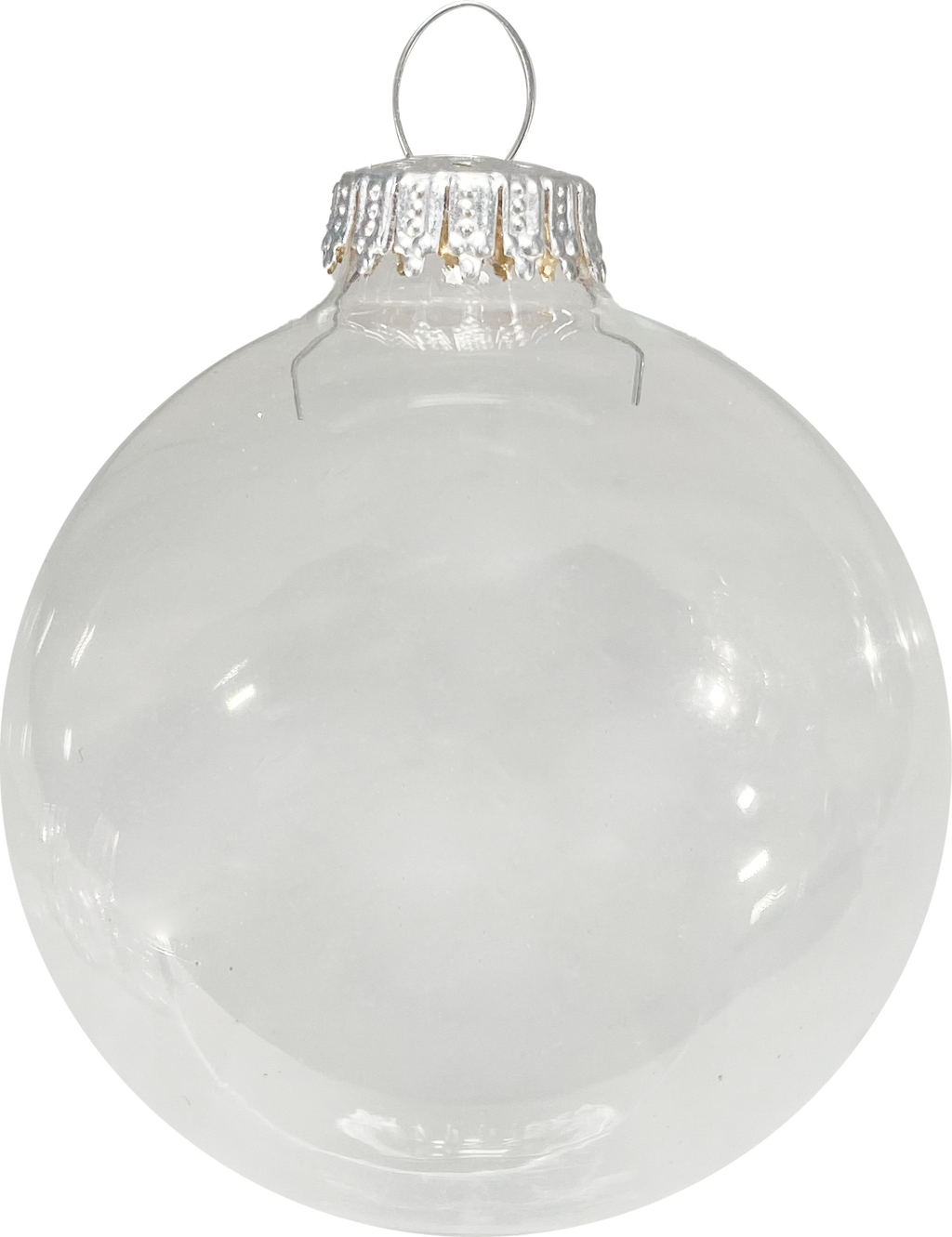 Glass Christmas Tree Ornaments - 80mm / 3.25" [4 Pieces] Designer Balls from Christmas By Krebs Seamless Hanging Holiday Decor (Clear)
