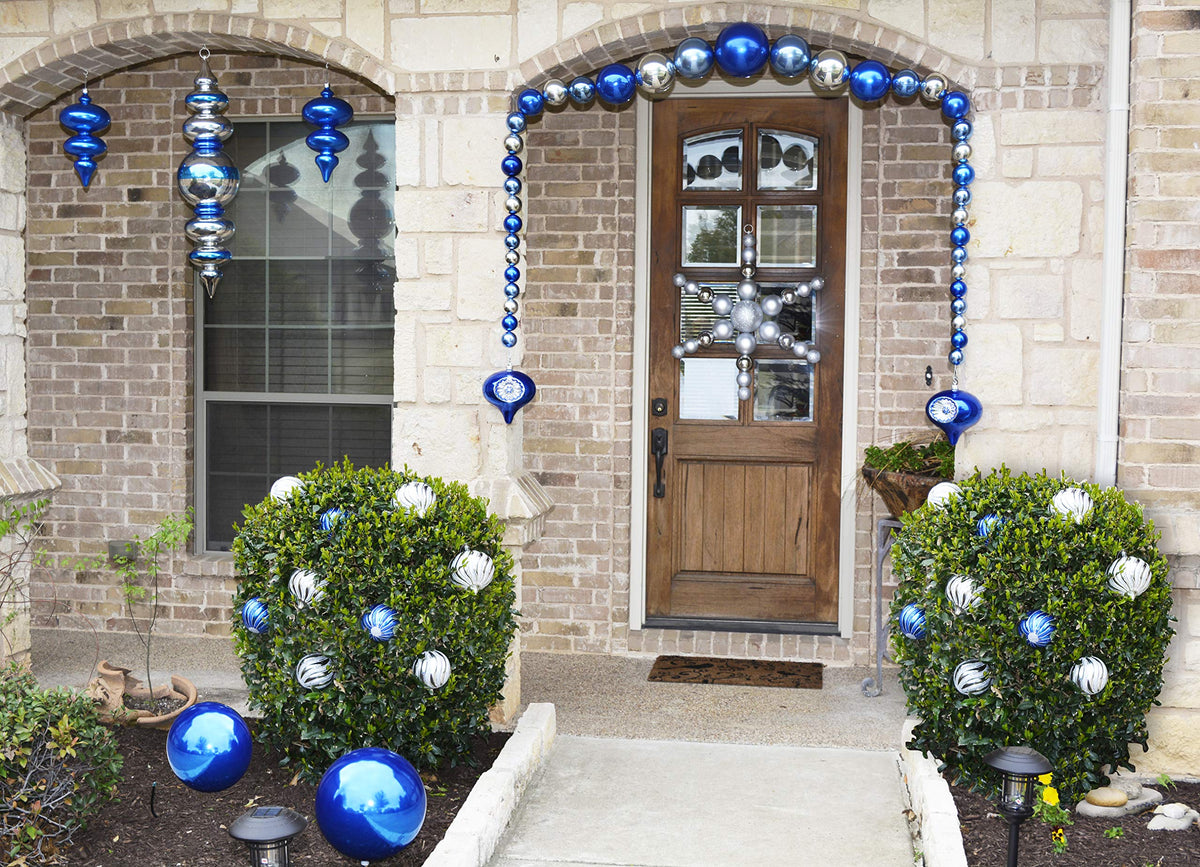 Christmas By Krebs 3 1/4" (80mm) Shiny Polar Blue [8 Pieces] Solid Commercial Grade Indoor and Outdoor Shatterproof Plastic, UV and Water Resistant Ball Ornament Decorations