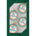 Glass Christmas Tree Ornaments - 67mm/2.63" [4 Pieces] Decorated Balls from Christmas by Krebs Seamless Hanging Holiday Decor (Mermaid Velvet with Holiday Flamingo)