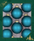 Christmas By Krebs 2 5/8" (67mm) Seamless Glass Ornament [8 Pieces], Decorated Designer Heirloom (Velvet Turquoise Bliss)